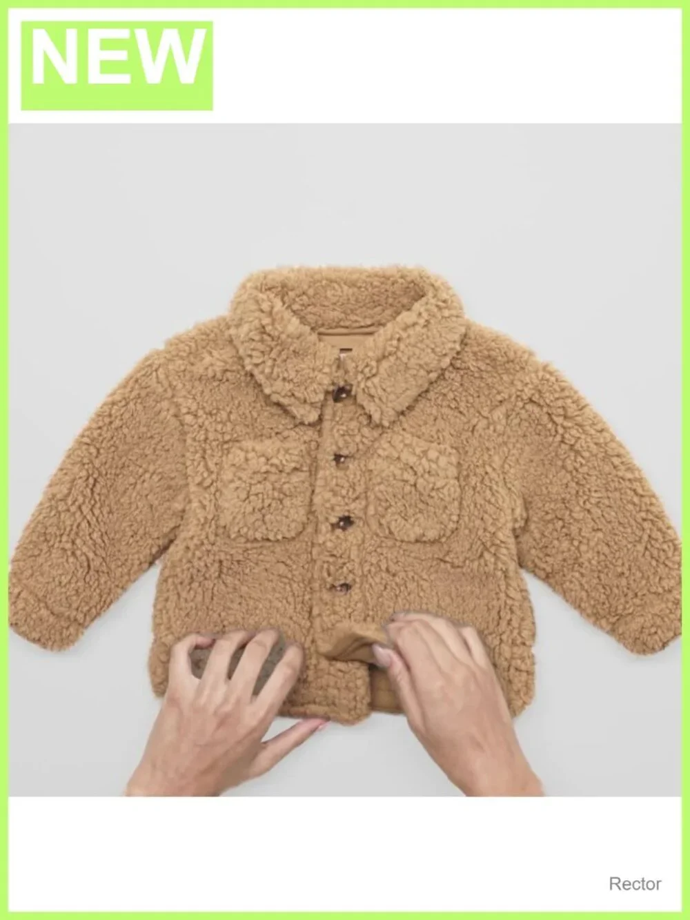 Unisex Baby Toddler Sherpa Fleece Overshirt Jacket Button Front Pockets